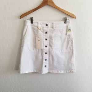Vince Camuto Button Denim Skirt